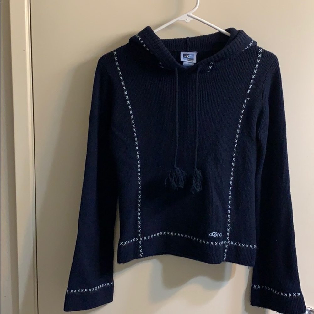 O’Neill Womens Navy Blue Hooded Sweater, Medium